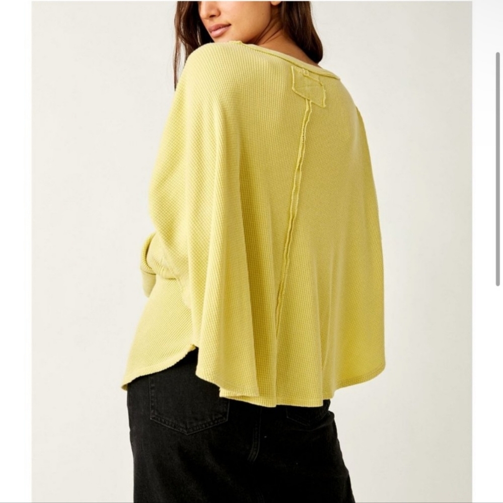 *SOLD* NWOT Free People Microphone Drop Thermal in Lemon Grass Size XL 🦄💖 - Picture 1 of 11
